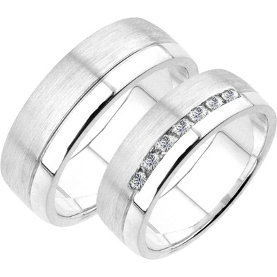 Snubní prsteny bílé zlato SP-221