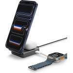 Spigen ESSENTIAL EF302MOQ Qi2.2 2в1 МАГНИТЕН MAGSAFE БЕЗЖИЧЕН ЗАРЯДНИК ЧЕРЕН (ACH10399)