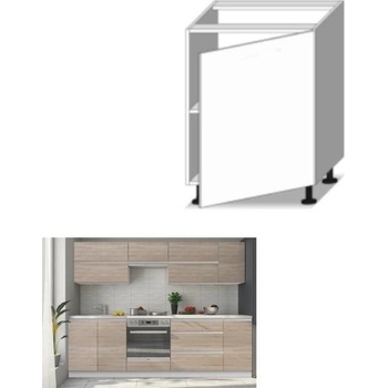 TEMPO KONDELA Kuchyňská linka LINE na míru dub sonoma/bílá Rozměry: 80x54,5x82, Dolní skříňka D 80, LINE: dub sonoma/bílá
