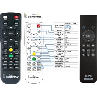 Diaľkový ovládač General Epson EF11, 2208327