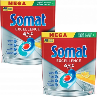 Somat Excellence tablety do myčky 4v1 2 x 48 ks + Dárek