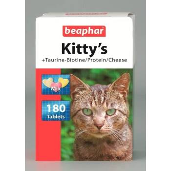 Beaphar Kittys Taurine Biotine Protein Cheese - витаминно лакомство с таурин, биотин, протеини и сирене 180 таблетки