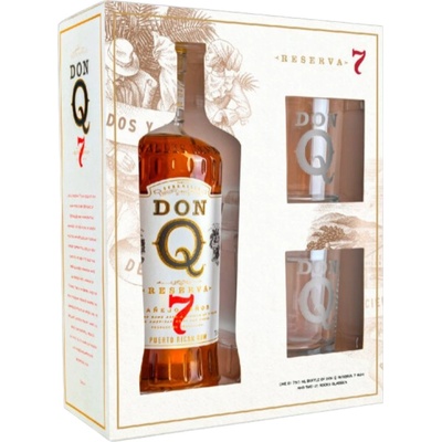 Don Q Reserva 7 Years 40% 0,7 l (dárkové balení 2 sklenice)