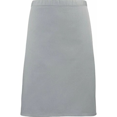 Premier Workwear Středně dlouhá keprová zástěra do gastro provozu stříbrná 70 x 50 cm PW151
