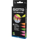 GIOTTO Fluo Brush Pen Комплект маркери Смес 6 бр (F427200)