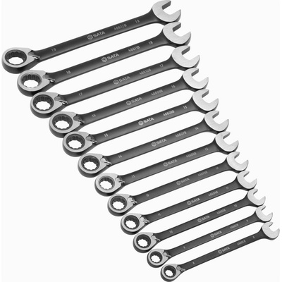 SATA Tools Očkoploché ráčnové klíče 8 - 19 mm přepínací 12 dílů ST08044B