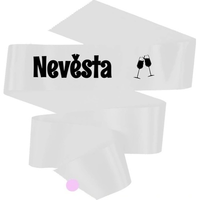 Šerpa s potiskem Šerpa tým nevěsty Bílá jednotná
