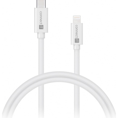 Connect IT Wirez USB-C -> Lightning, 27 W, 1 m, bílá (CCA-4110-WH)