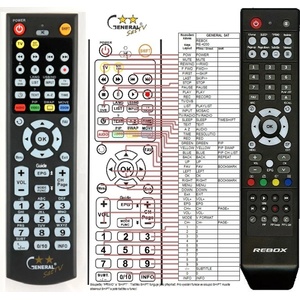 GENERAL REBOX RE-4000HD, RE-4010HD, RE-4200HD, RE-4210HD - съвместимо дистанционно управление на марката General (RE-4000HD, RE-4010HD, RE-4200HD, RE-4210HD) Дистанционно