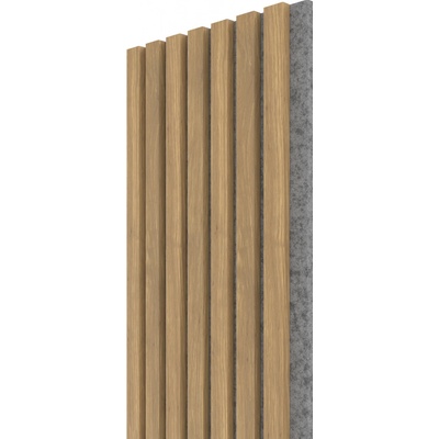 Wall Concept akustický panel Dub Sacramento, sivý filc + MDF, 2750 x 285 x 21 mm 0,78m²