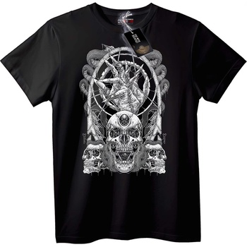 NOONEBRAND Тениска с череп и ръка - L, Black