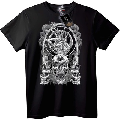 NOONEBRAND Тениска с череп и ръка - L, Black