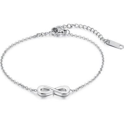 Šperky eshop náramek z oceli lesklý symbol INFINITY oválná očka stříbrná SP52.16