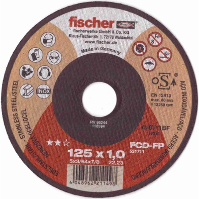 Fischer Řezný kotouč 125 x 1,0 x 22,2 mm 531711