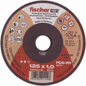 Fischer Řezný kotouč 125 x 1,0 x 22,2 mm 531711