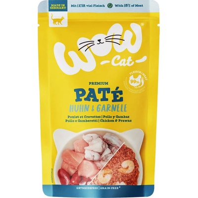 WOW Cat Paté Adult Kuře s krevetami 125 g