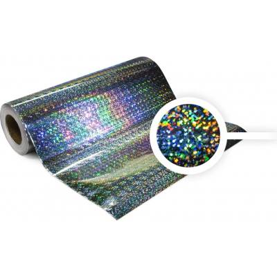 Univerzální hologramová samolepící fólie na metry - kolečka stříbrné