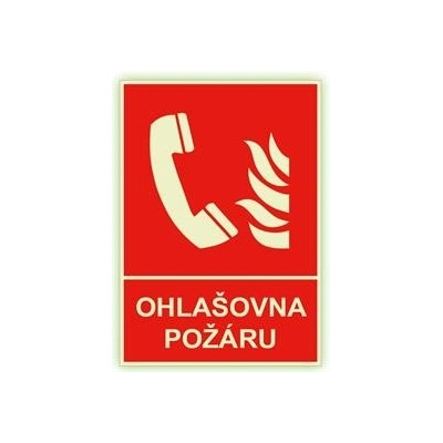 Ohlašovna požáru s textem - fotoluminiscenční tabulka, plast 1 mm 150x210 mm