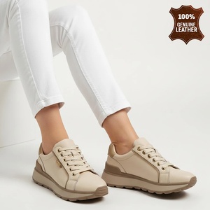  Обувки естествена кожа E18183-3 Beige