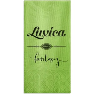 Luxica® Fantasy Смарагдово зелени салфетки с дискретен релеф и фин бордюр 2 слоя | 40 броя Сгъвка 1/8 (48298292882)