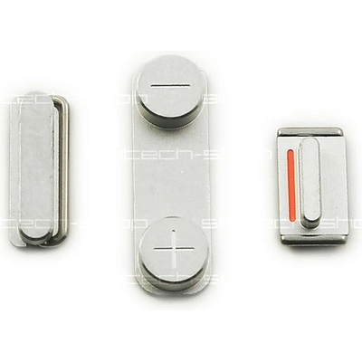 OEM iPhone 5 set tlačítek (volume, mute, power), stříbrný