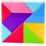 LEAN Toys Magnetic Tangram Blocks Colorful Puzzle Stickers 9 pcs