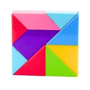 LEAN Toys Magnetic Tangram Blocks Colorful Puzzle Stickers 9 pcs