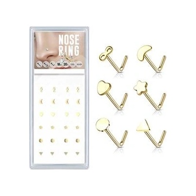 Šperky4U sada 24 zlacených piercingů do nosu N0000-44