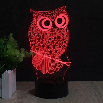 Beling Detská lampa, Sova, 7 farebná QS241