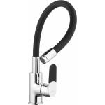 INVENA Кухненски смесител с гъвкав чучур Invena Joga черен - хром (BZ-32-L04-C)