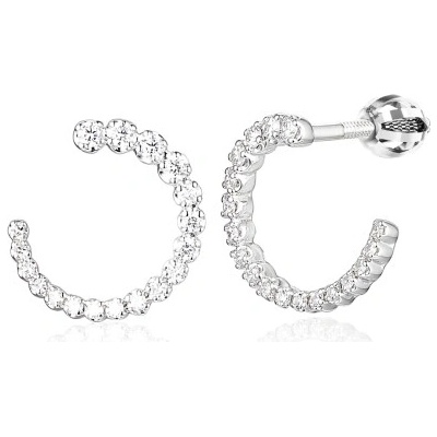 Gems, Peckové náušnice Lunaris, bílé zlato s brilianty, 585-38-3-7019.1B00.0.00.HSI.000.05