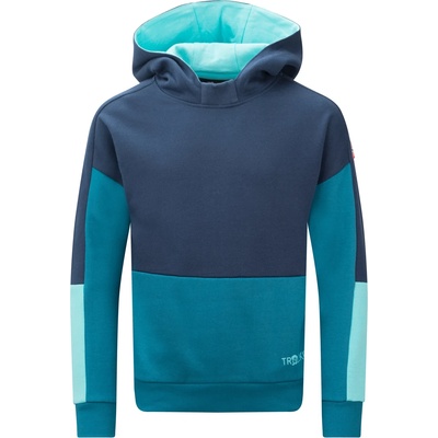 TROLLKIDS Детски суичър Trollkids Kid's Rondane Sweater Hoodie - Mystic Blue / Dark Marine / Arctic Blue - размер 152 (EU) (704-3541-0418)