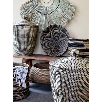 Nástěnná dekorace z mořské trávy se závěsným kroužkem - 82*58cm - Chic Antique