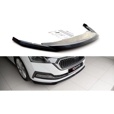 Maxton Design spoiler pod přední nárazník ver.2 pro Škoda Octavia Mk4, černý lesklý plast ABS