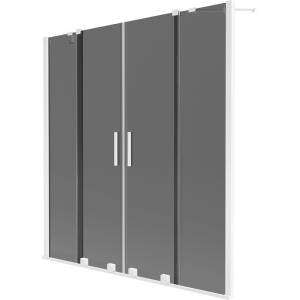 Mexen Velar Duo двукрилен душ екран 140 x 150 см, графит, бял - 896-140-000-42-20 (896-140-000-42-20)