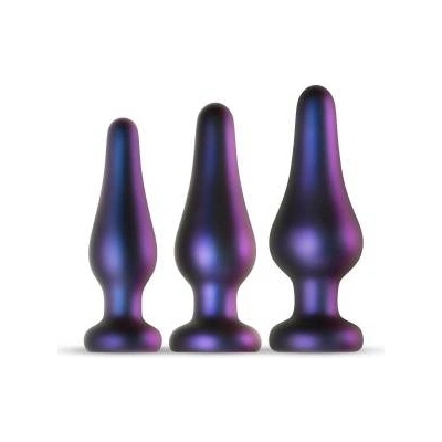 Hueman Comets Silicone Anal Training Plug Set 3 Sizes Black
