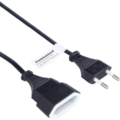PremiumCord Kabel síťový prodlužovací dvojvidlice 230V 3m, kpsm3