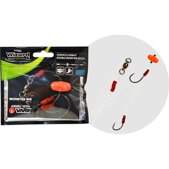 WIZARD - Nadväzec Monster Surface Livebait Double Mono Rig Specimen veľ. 6/0 8/0
