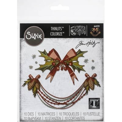 SIZZIX Thinlits vyrezávacie kovové šablóny vianočné girlanda 10 ks