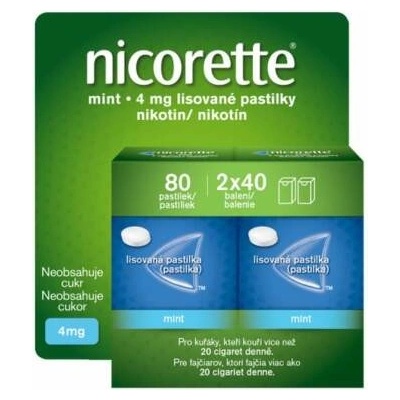 Nicorette Mint 4 mg pas.ocp. 80 (2x40)x4 mg
