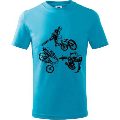 BMX tricks tričko detské Svetlý tyrkys