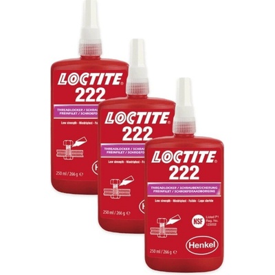 Loctite 222 nízkopevnostné 250 ml 3 ks