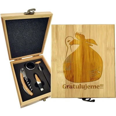 Sablio Dárková sada na víno Gratulujeme!!!: 147×168×49 mm