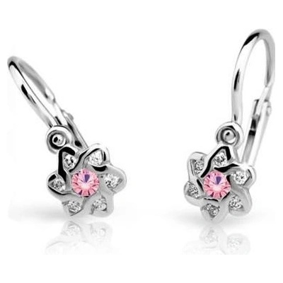 Cutie Jewellery náušnice C2149B Pink biele zlato