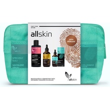 ALLSKIN - Arganový olej BIO 100 ml, Allskin Hyaluronové sérum 25 ml, Sprchový olej Santalové dřevo 200 ml Dárková sada