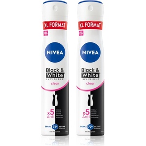 Nivea Black & White Invisible Clear антиперспирант-спрей изгодна опаковка