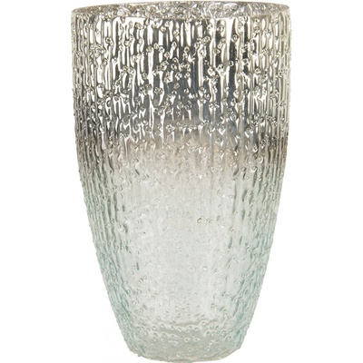 Šedo stříbrný skleněný svícen Jacinta mini - Ø 12*20 cm - Clayre & Eef