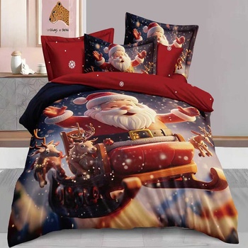 EmonaMall Двулицево коледно спално бельо (реално изображение) EmonaMall, 6 части - Модел S18763 (S18763-6666d5)