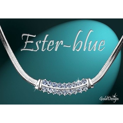 Gold Design Ester blue řetízek stříbřený (GD611)