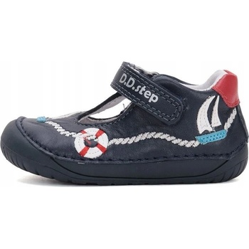 D.D.step kožené barefoot botičky H070-51434 royal blue